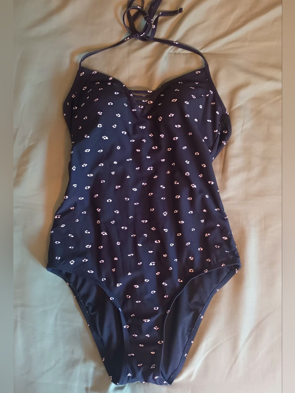 Beach Couture One-Piece Swimsuit with White Print